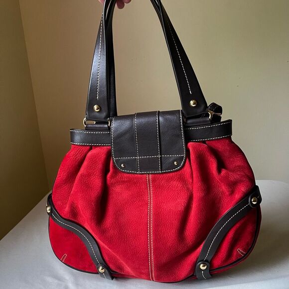 Dooney & Bourke Hayden Panettiere Red Suede Tote Bag Limited Edition Handbag - Picture 5 of 14